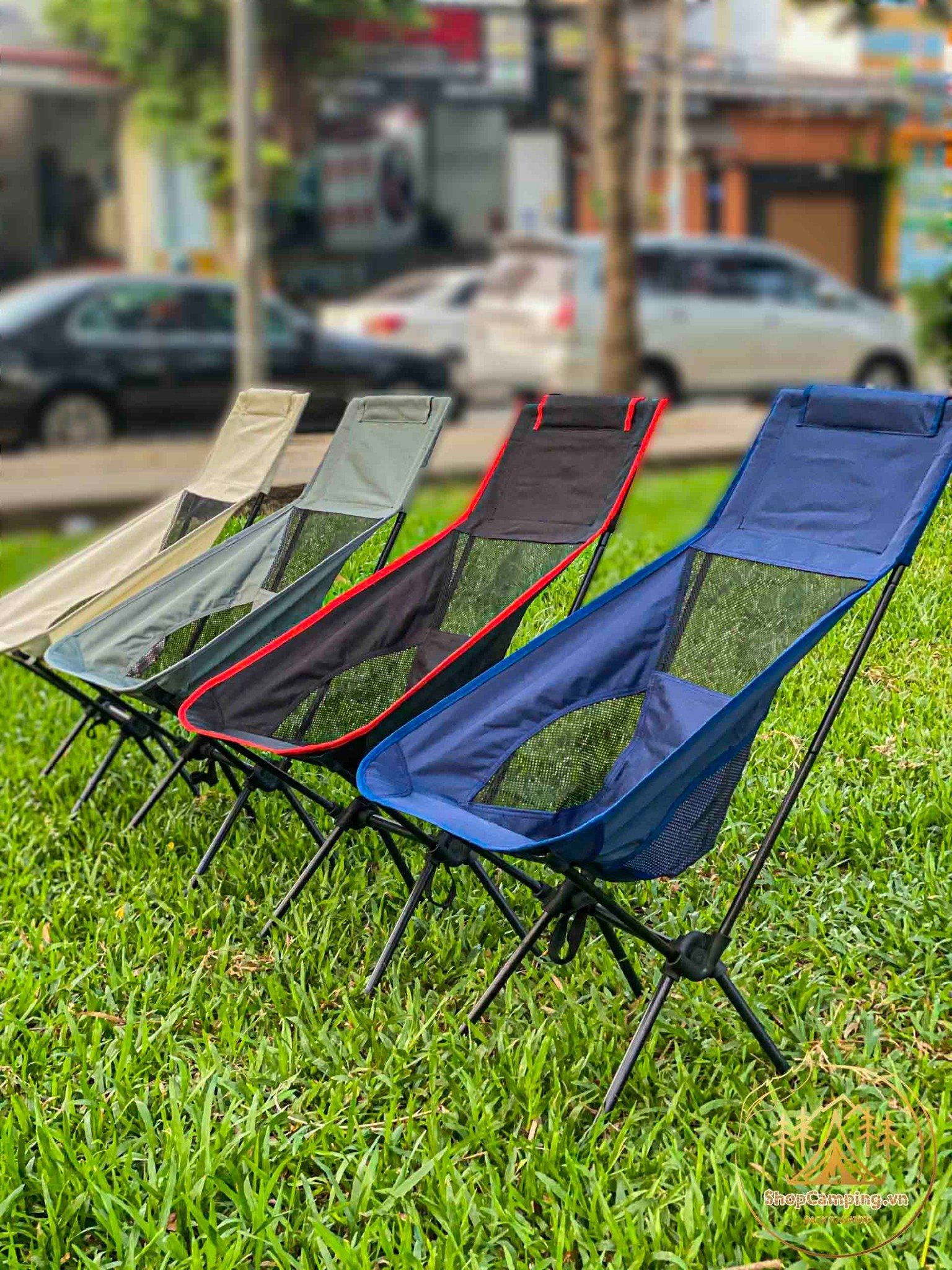 Ghế thư giãn gấp gọn khung thép chịu lực, ghế câu cá, cắm trại, du lịch, dã ngoại