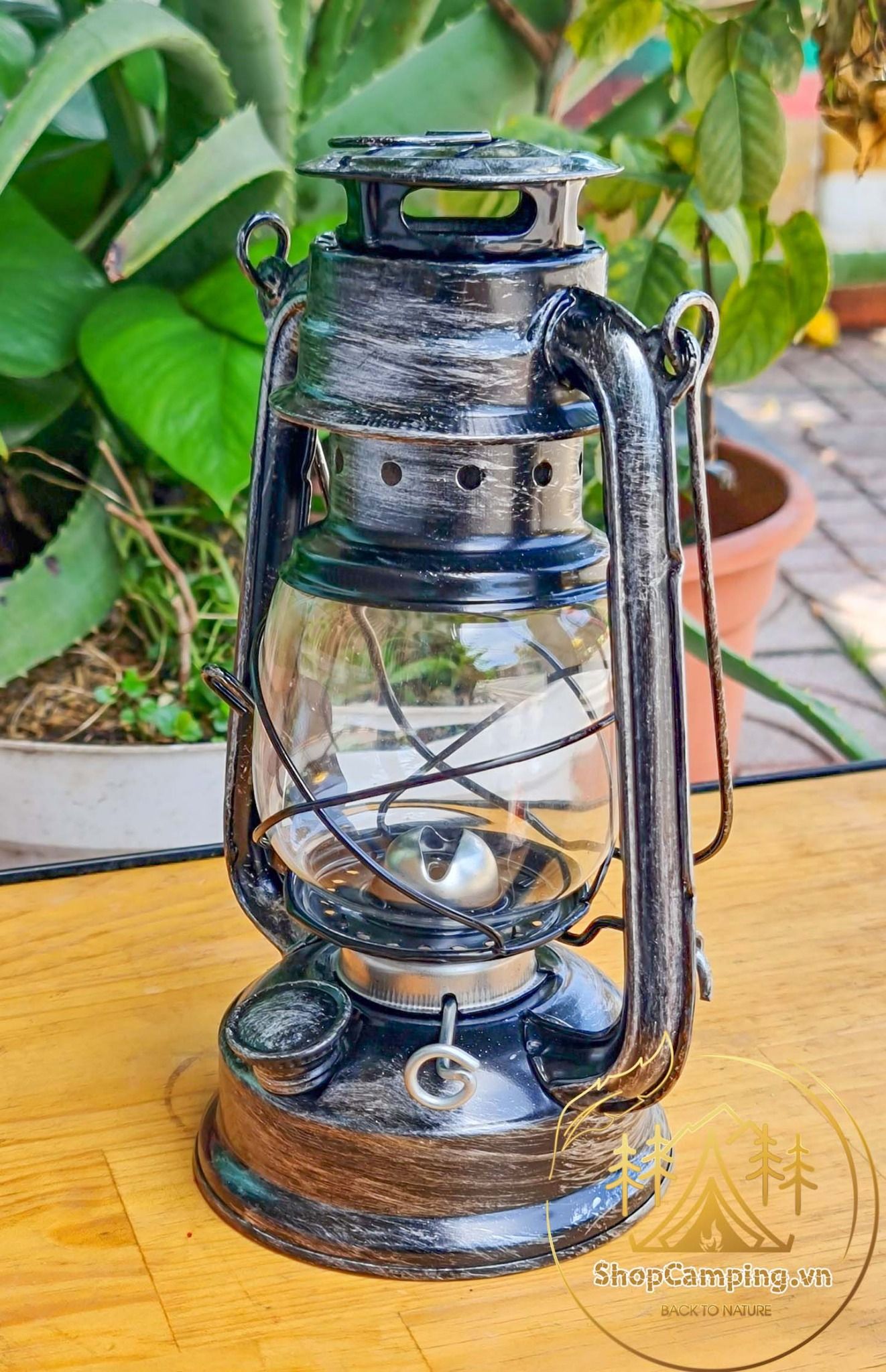 Đèn bão đèn dầu size trung decor trang trí nhà cửa, đèn măng xông cắm trại dã ngoại phong cách cổ điển