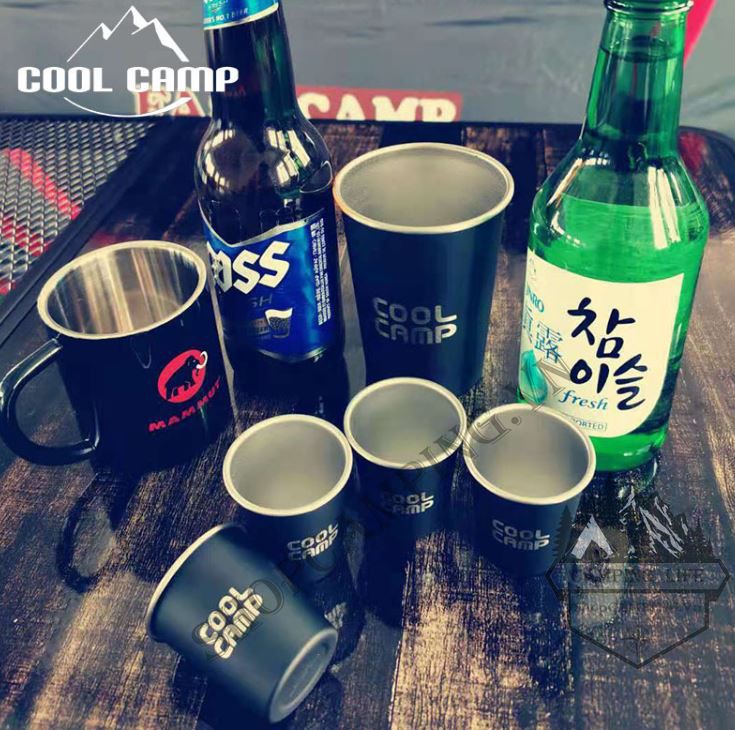 Set 4 ly Inox uống rượu Coolcamp dành cho cắm trại dã ngoại