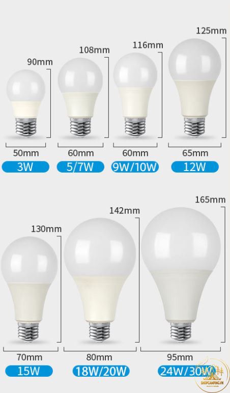 Bóng đèn Led 12V ánh sáng trắng vỏ nhựa