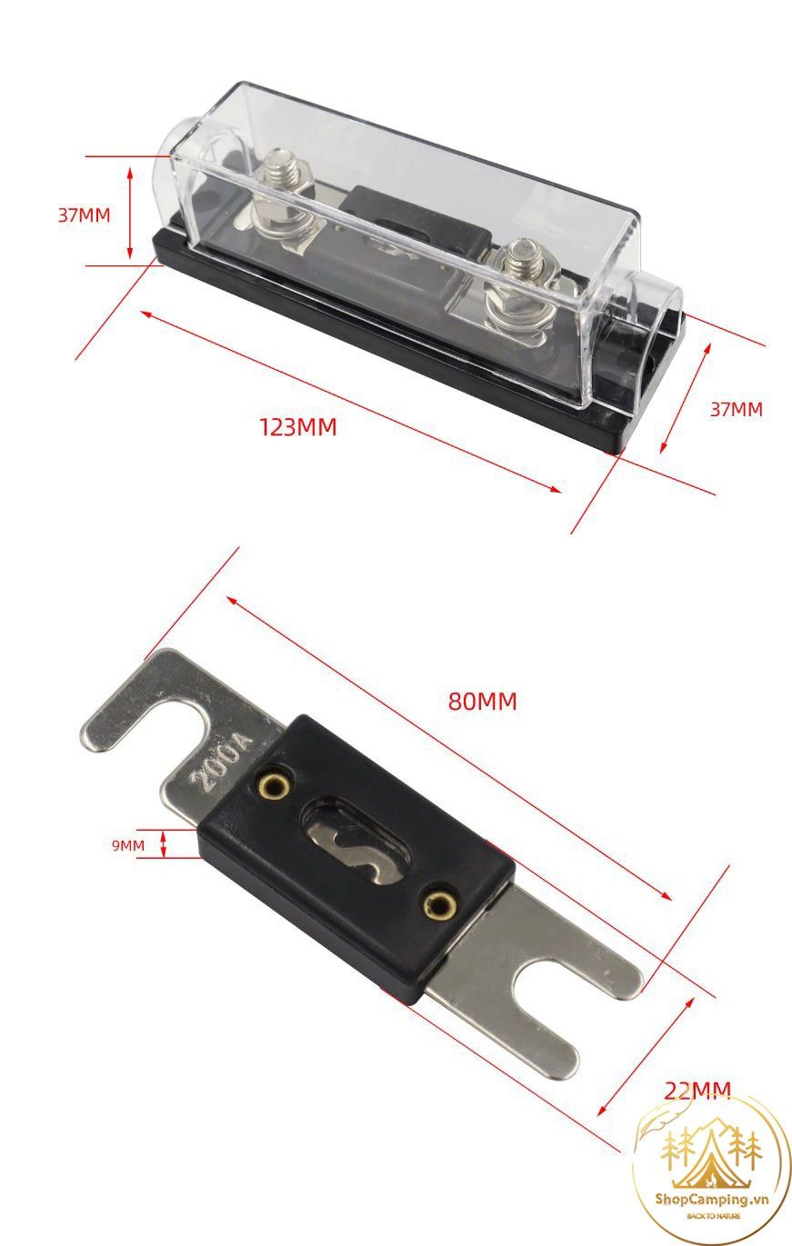 Cầu chì xe oto, cầu chì âm thanh mạ cao cấp 60a-200a