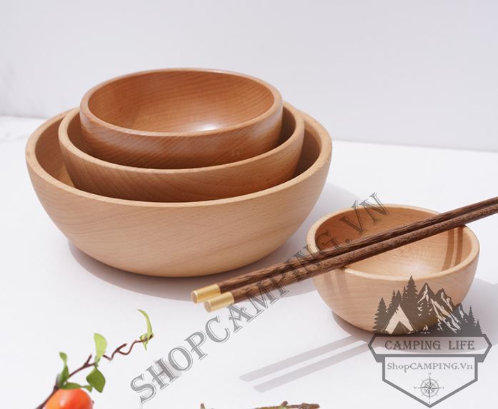 Chén gỗ sồi nguyên khối,Bát Ăn Bằng Gỗ Sồi Tự Nhiên Không Sơn Màu An Toàn Cho Bé