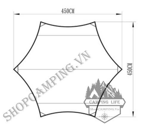 Bộ Tăng/ Tấm tăng Dã Ngoại Lục Giác Chống Thấm, Chống Nắng dành cho dã ngoại, cắm trại