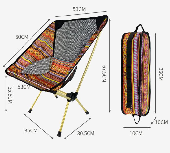Ghế xếp thổ cẩm phượt du lịch câu cá dã ngoại siêu gọn, cắm trại, outdoor