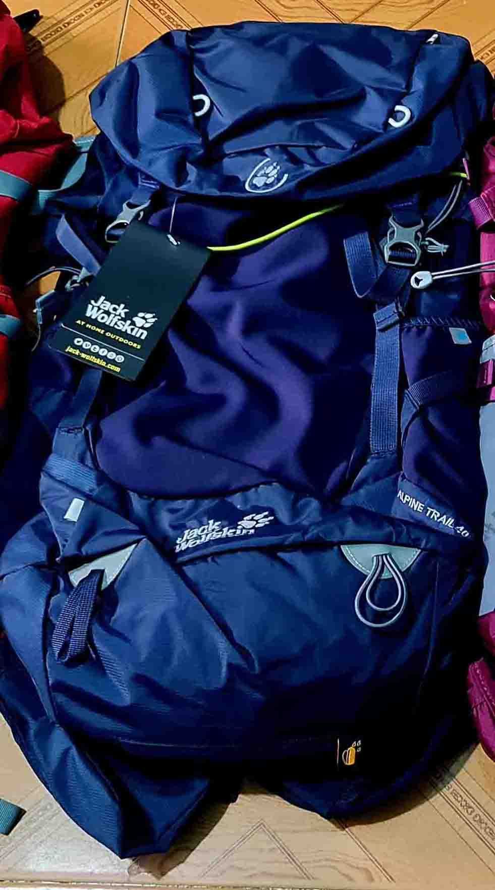 Balo leo núi Jack Wolfskin, Túi trống Y3, dành choTrekking cắm trại