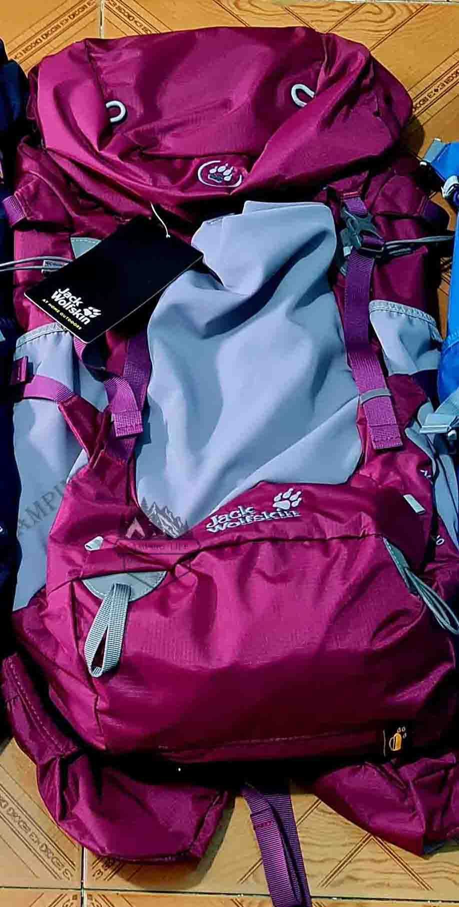 Balo leo núi Jack Wolfskin, Túi trống Y3, dành choTrekking cắm trại