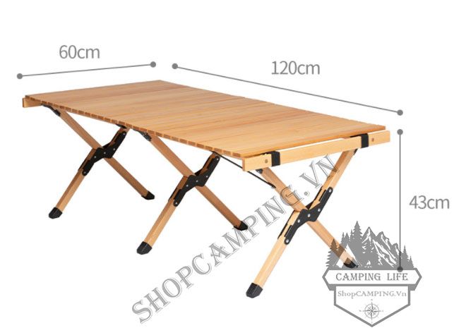 Bàn gỗ gấp gọn cắm trại dã ngoại, bàn gỗ thông New Zealand nhập khẩu chất lượng cao