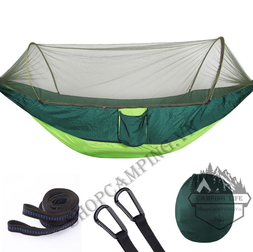 Võng mùng 2.5*1.2m chống côn trùng, muỗi, Có vòng thép căng màng