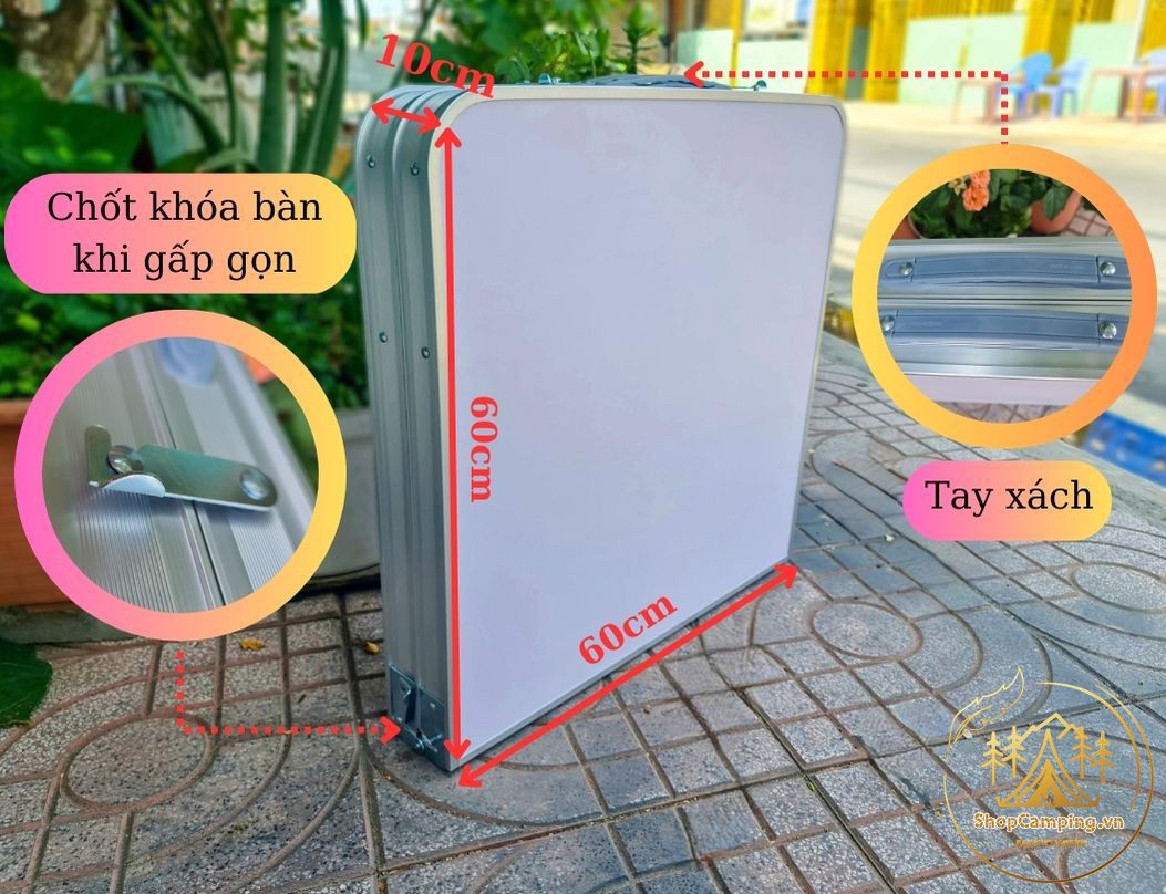 Bàn bếp, bàn ăn xếp gọn khung nhôm kèm ghế xếp mini dành cho cắm trại dã ngoại