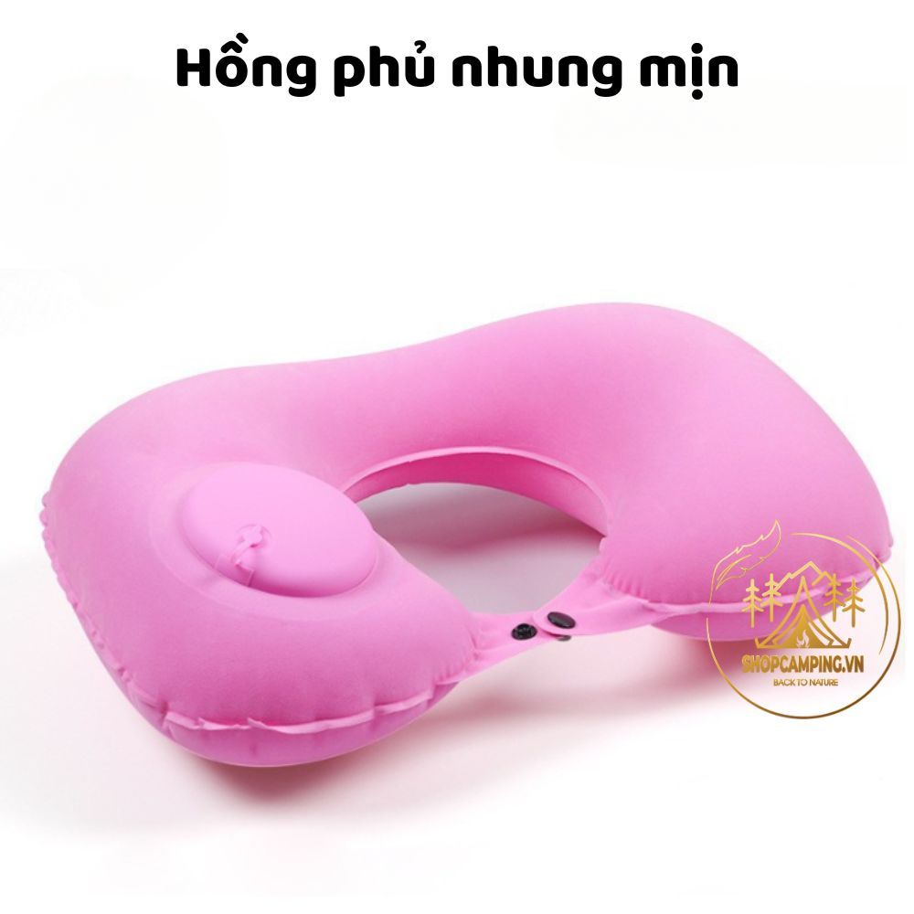 Gối chữ U kê cổ bơm hơi ,gối du lịch không cần thổi ,gấp gọn tiện mang theo du lịch