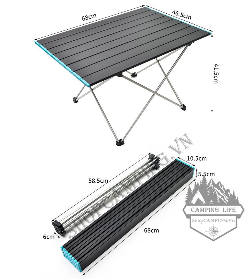Bàn nhôm gấp gọn dã ngoại đủ size, bàn xếp gọn cắm trại, du lịch, dã ngoại