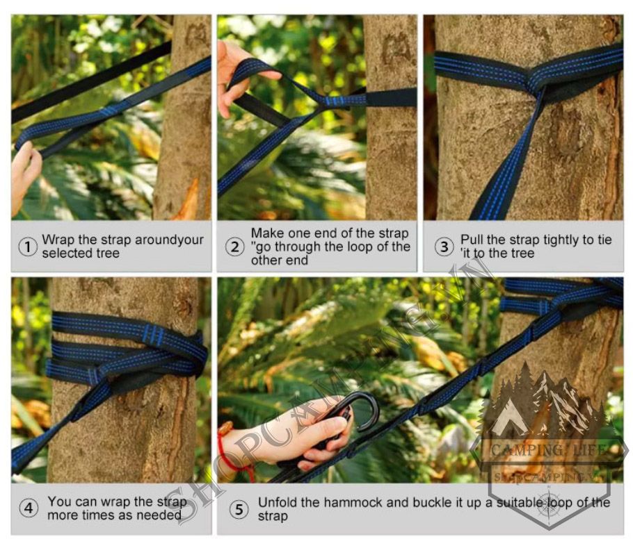Võng phượt dã ngoại cắm trại du lịch câu cá gọn nhẹ,Võng Hammock kèm dây và móc chuyên dụng