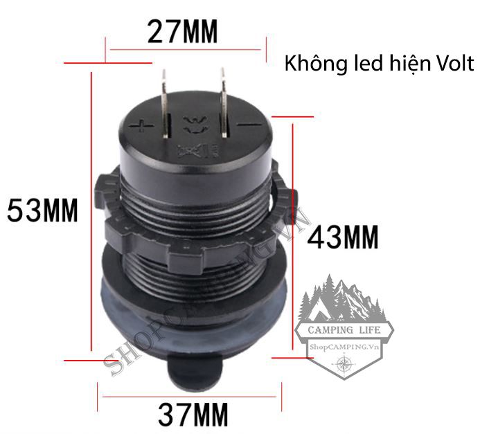 Bộ sạc QC3.0 Cổng USB không thấm nước dành cho Ô tô ,Xe máy