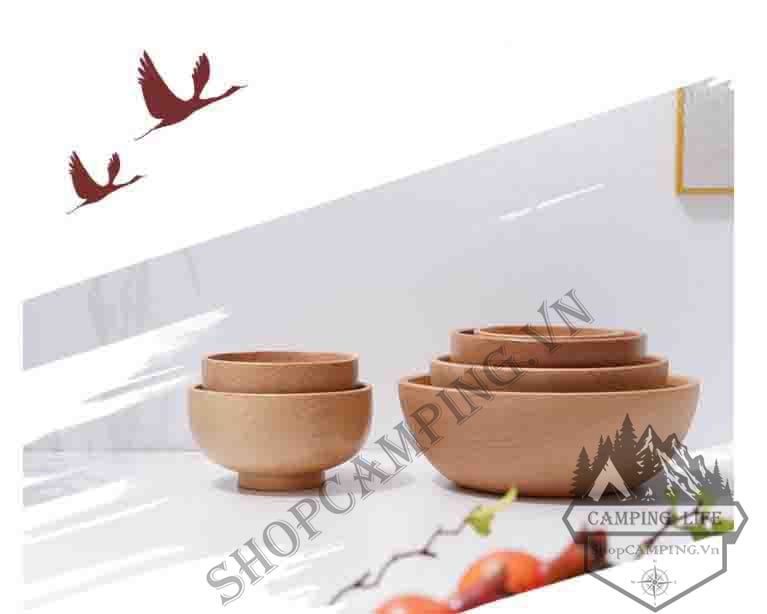 Chén gỗ sồi nguyên khối,Bát Ăn Bằng Gỗ Sồi Tự Nhiên Không Sơn Màu An Toàn Cho Bé