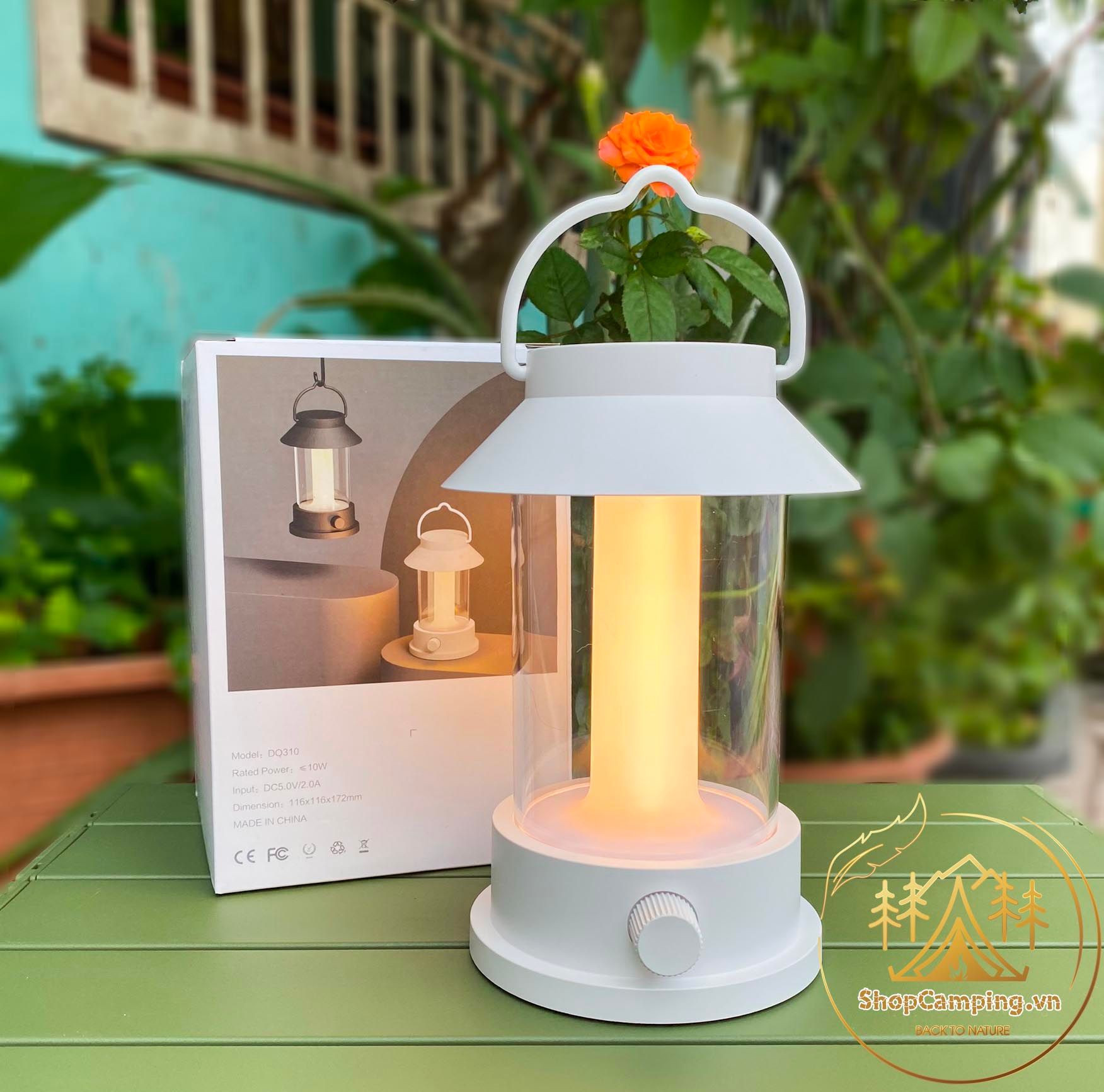 Đèn cắm trại, treo lều pin 10000mah, đèn để bàn vintage 4 chế độ sáng cho cắm trại, dã ngoại