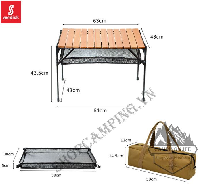 Bàn dã ngoại Sundick gấp gọn ngoài trời