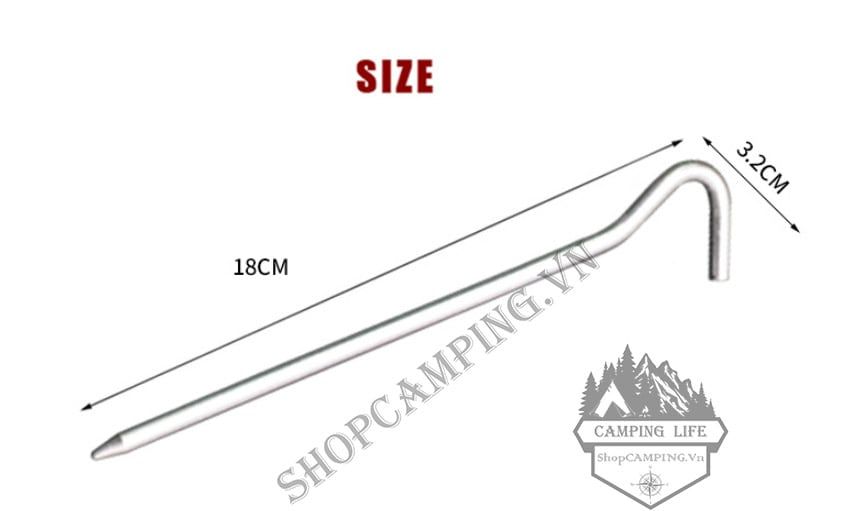 Cọc cắm lều cắm trại bằng nhôm 18cm (10 cọc)
