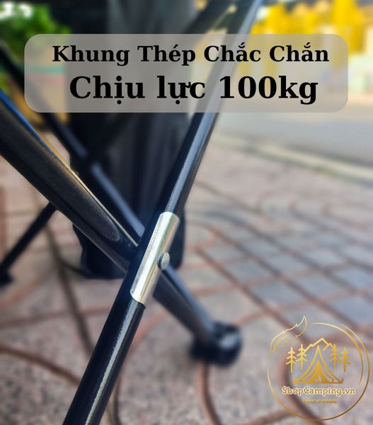  Ghế khung thép xếp gọn kèm túi đựng, ghế xếp câu cá dành cho cắm trại, dã ngoại 