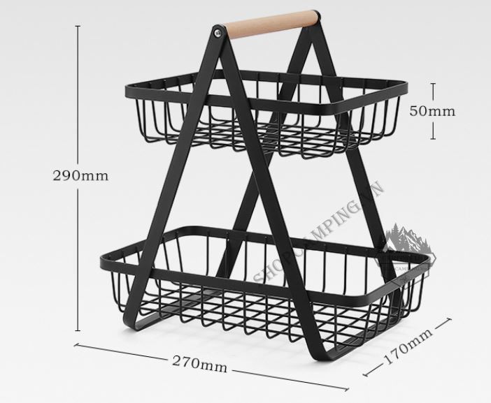 Giỏ đựng đồ, kệ đựng trái cây đa năng 2 tầng dành cho nhà bếp, cắm trại