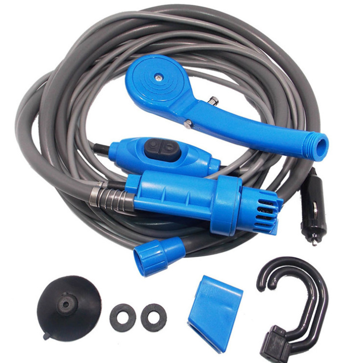 Vòi sen tắm bơm 12v di động cho xe hơi, vòi hoa sen dã ngoại, cắm trại, du lịch