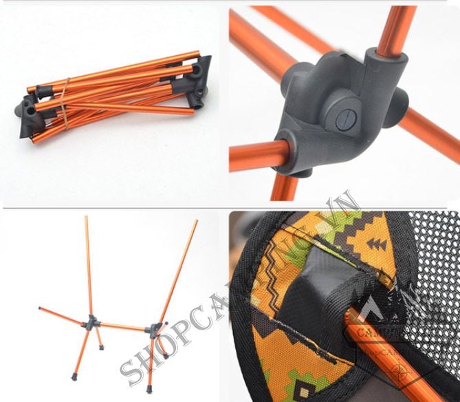 Ghế xếp thổ cẩm phượt du lịch câu cá dã ngoại siêu gọn, cắm trại, outdoor
