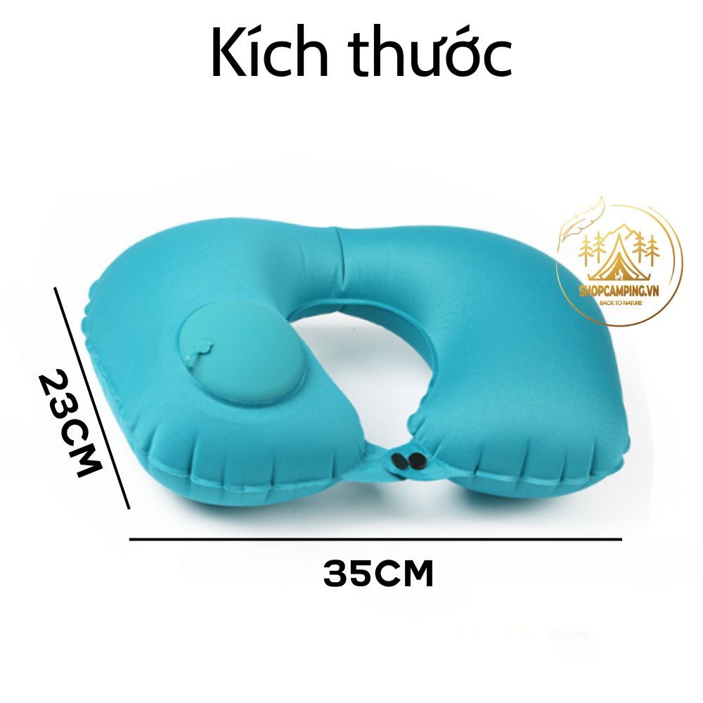 Gối chữ U kê cổ bơm hơi ,gối du lịch không cần thổi ,gấp gọn tiện mang theo du lịch
