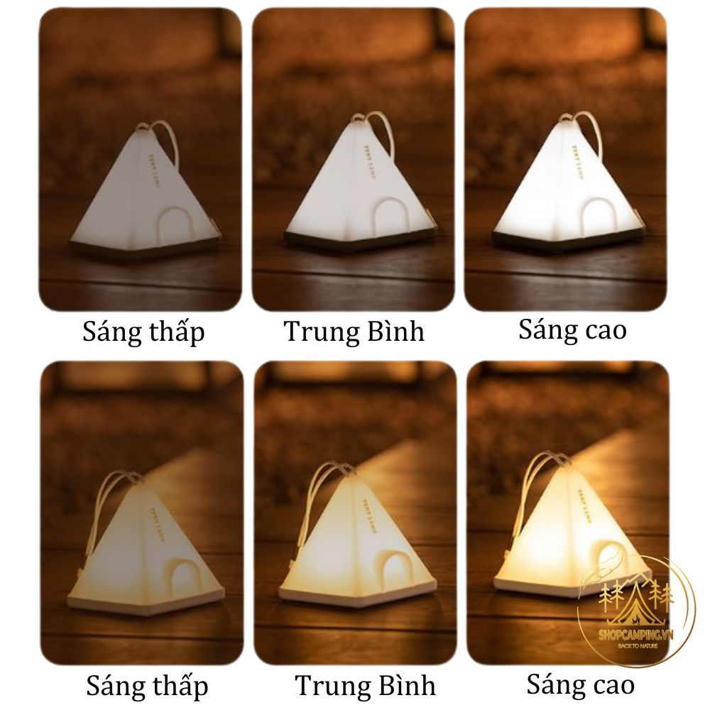 Đèn ngủ treo lều 6 chế độ, đèn treo trang trí dercor hình lều Tent Lamp