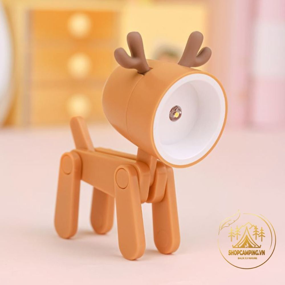 Đèn ngủ led mini để bàn hình chó, hươu dễ thương ( Tặng 3 pin)