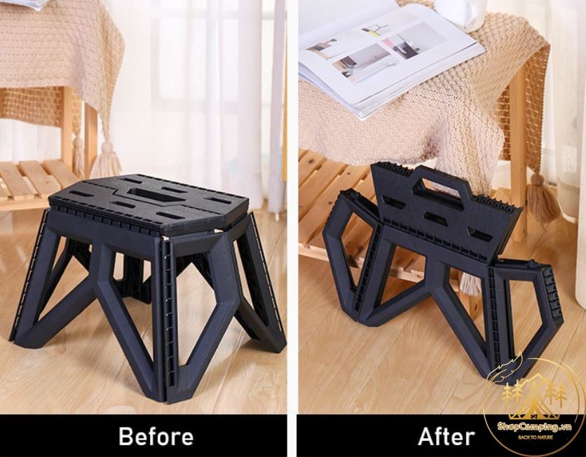 Ghế nhựa gấp gọn, ghế xếp mini chịu lực cao, ghế đẩu gấp gọn trong nhà, du lịch, cắm trại dã ngoại