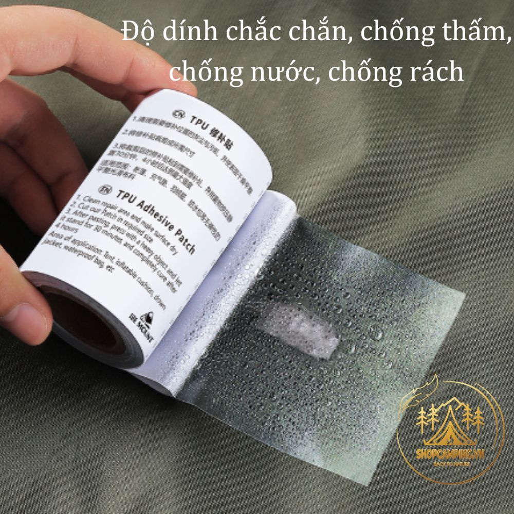 Miếng dán lều trại TPU trong suốt, dán vá phao, nệm hơi, áo mưa, tăng bạt dã ngoại