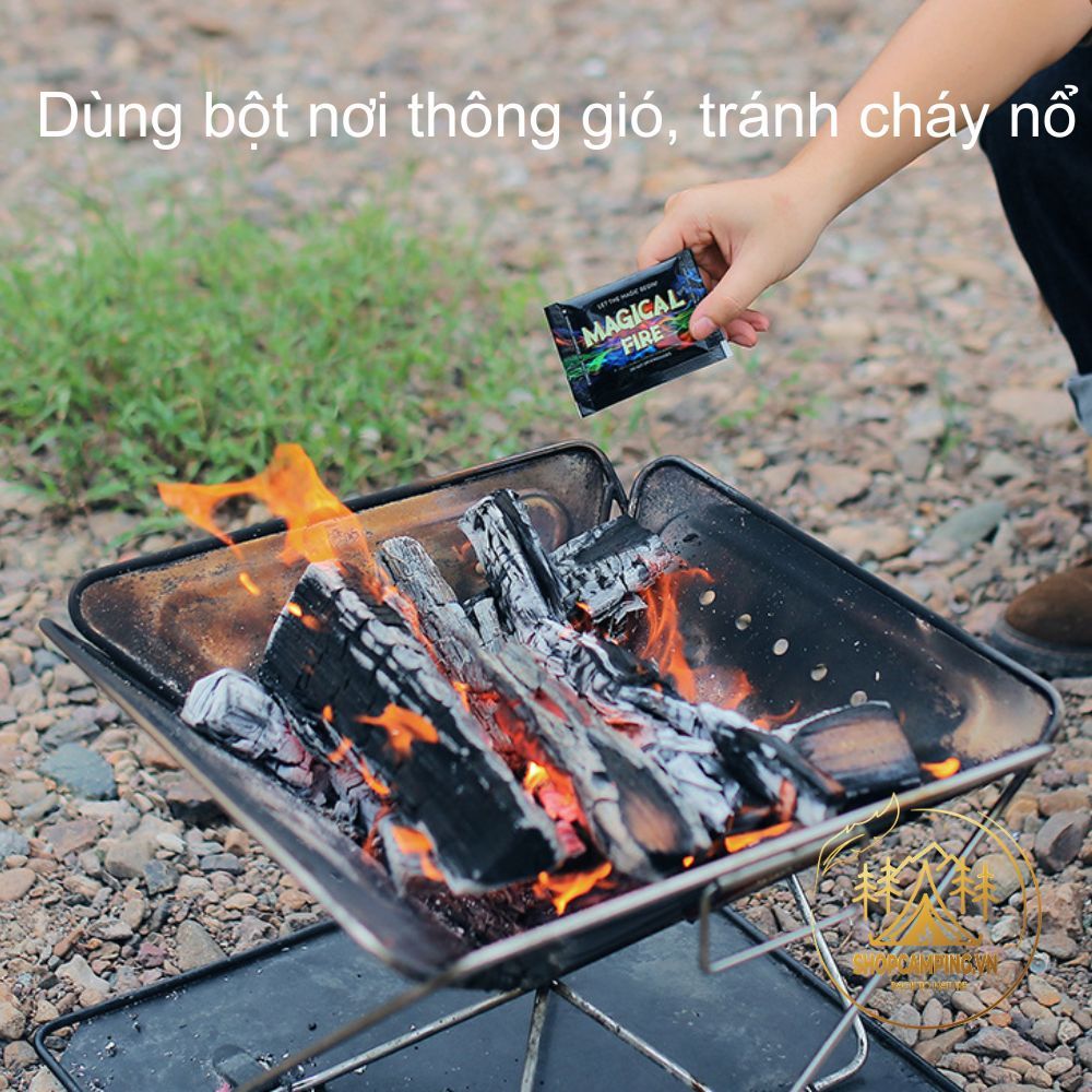 Bột tạo màu lửa Magical Fire ma thuật nhiều màu sắc, cắm trại dã ngoại
