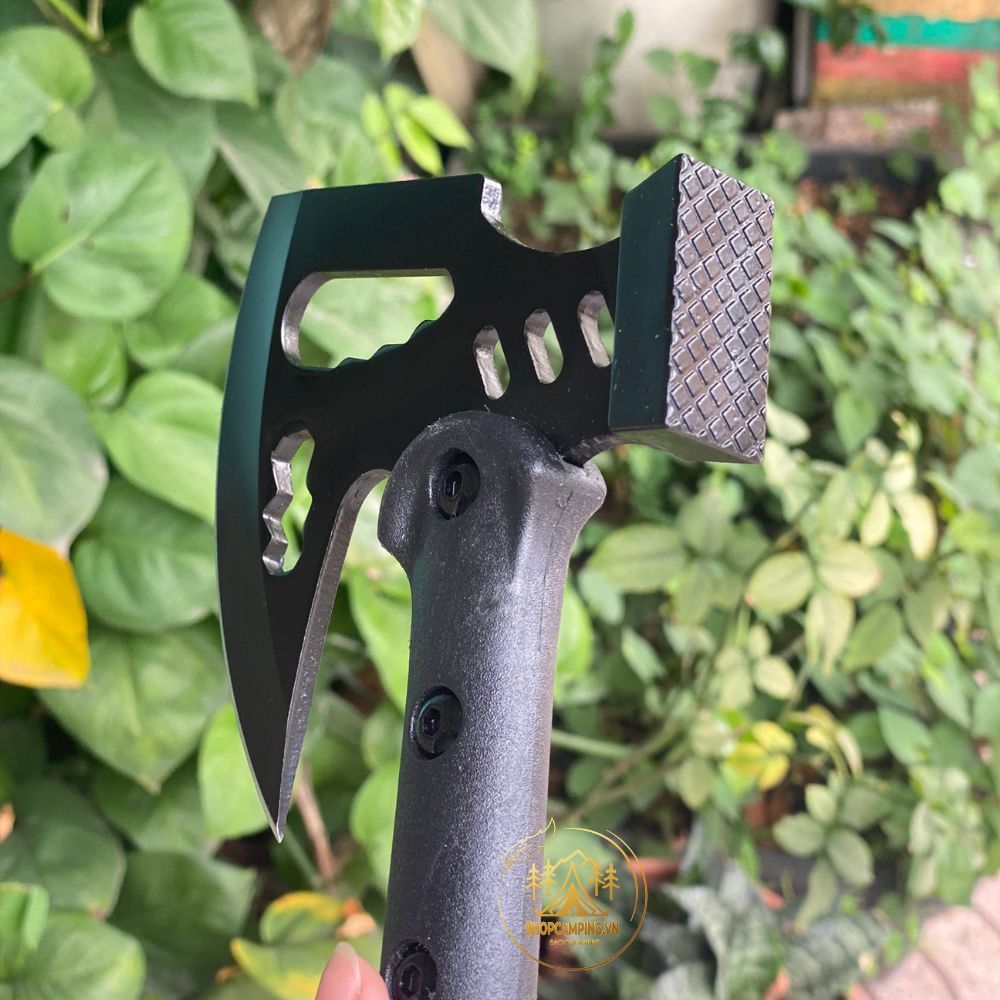 Búa rìu thép carbon đa năng, rìu sinh tồn đi rừng, phượt cắm trại dã ngoại