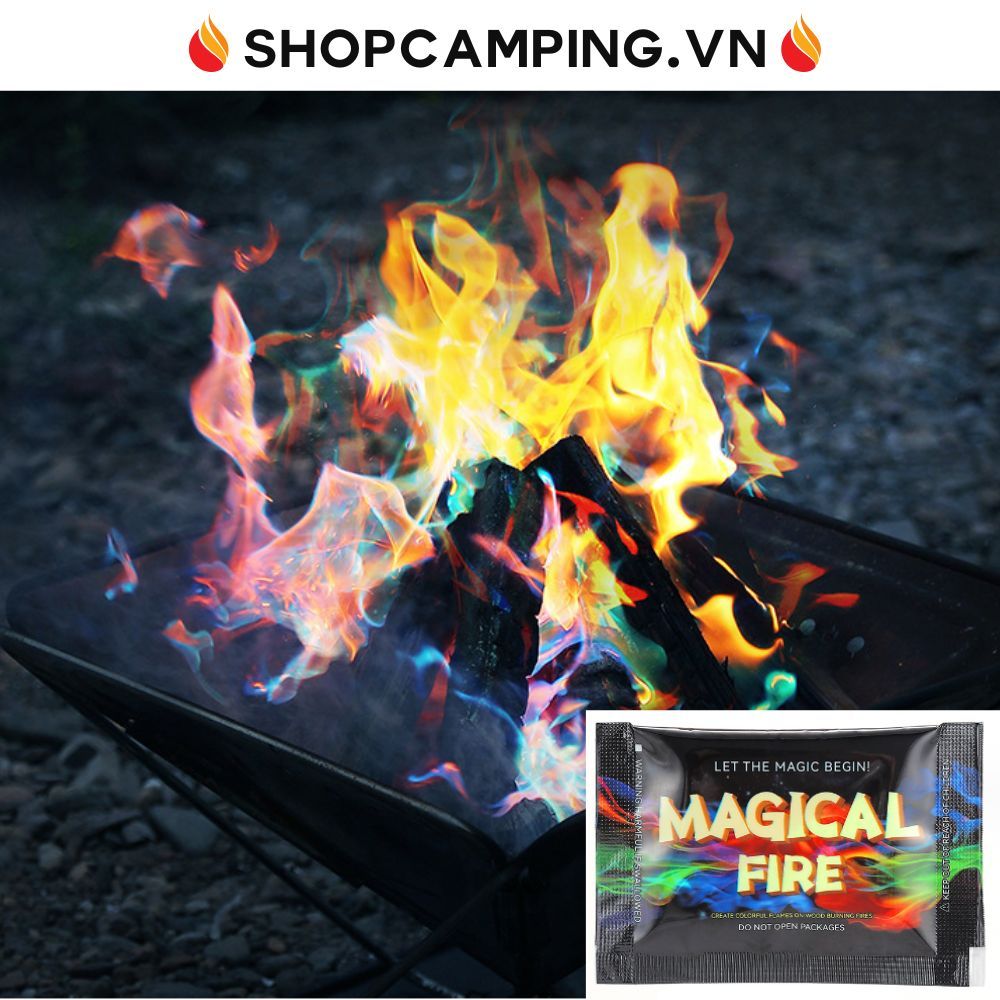 Bột tạo màu lửa Magical Fire ma thuật nhiều màu sắc, cắm trại dã ngoại