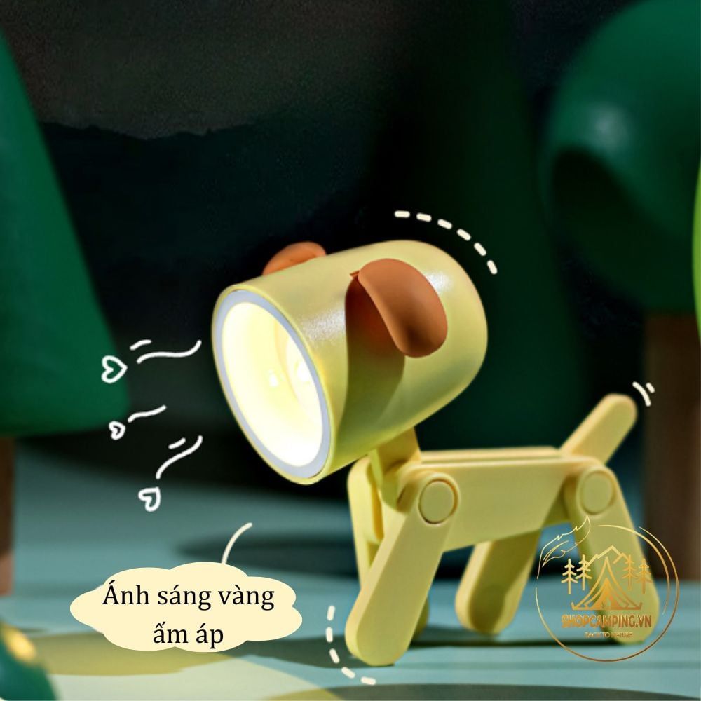 Đèn ngủ led mini để bàn hình chó, hươu dễ thương ( Tặng 3 pin)