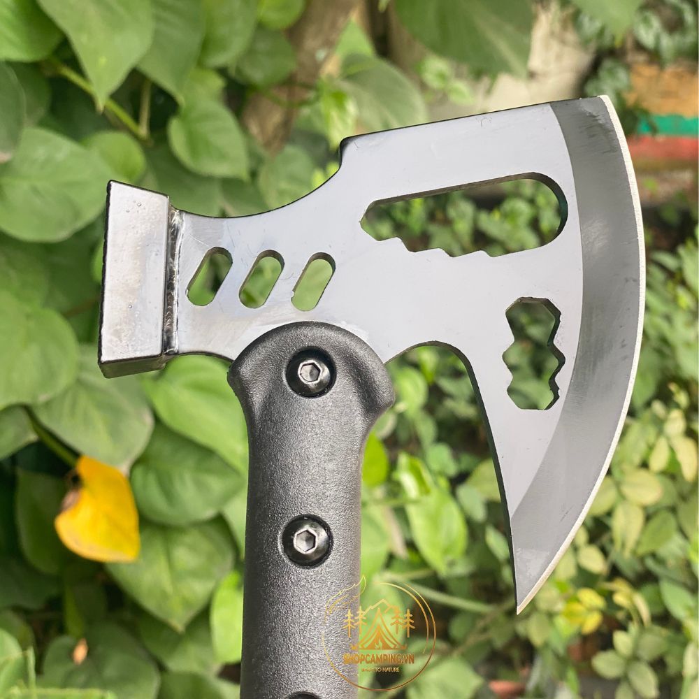 Búa rìu thép carbon đa năng, rìu sinh tồn đi rừng, phượt cắm trại dã ngoại