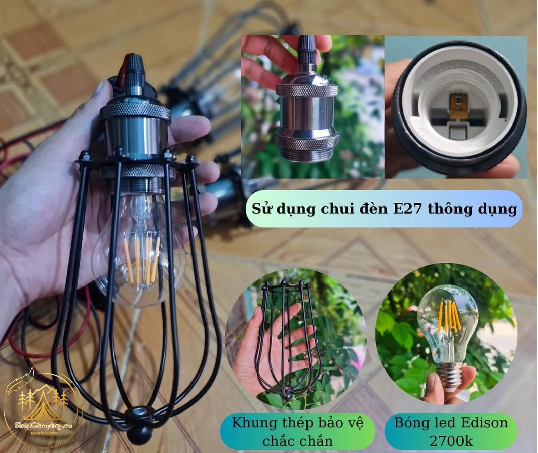  Dây đèn ánh sáng vàng bóng led Edison 