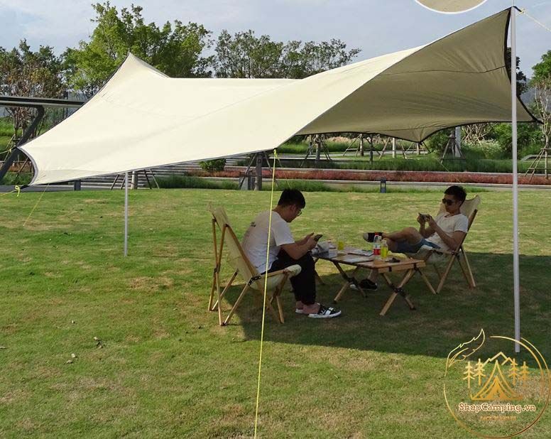 Bộ tăng /tarp bạt che Top Lander kèm trụ sắt 5m1*5m1*cao 2,4m
