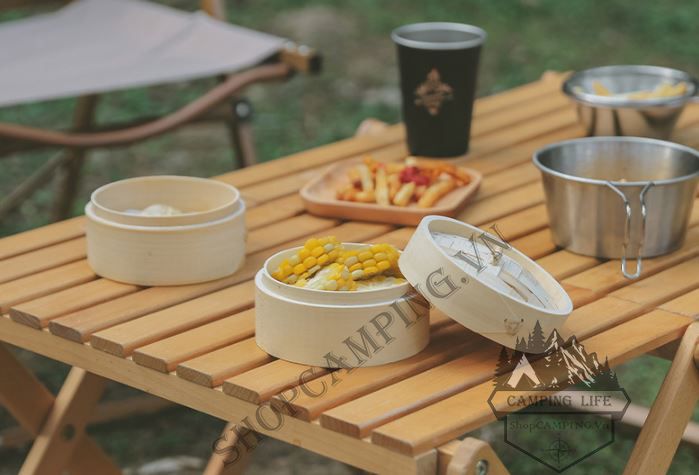 Lồng hấp tre, xửng hấp tre mini dành cho cắm trại dã ngoại