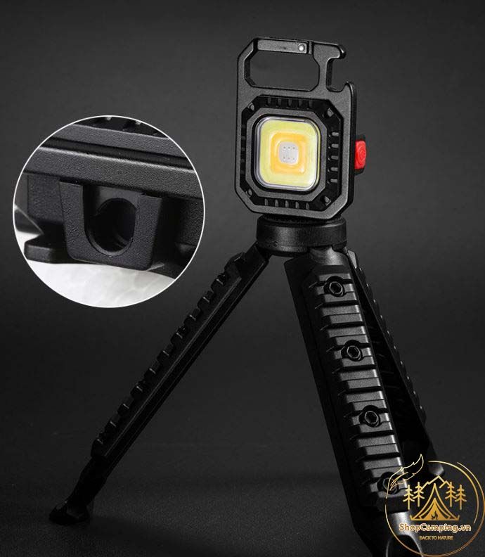 Đèn led mini siêu sáng móc chìa khóa, đèn pin bỏ túi 6 chế độ, dã ngoại, phượt cắm trại