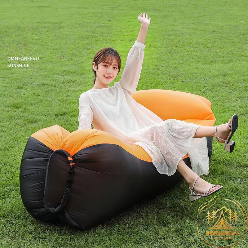 Nệm hơi Lamzac hangout CÓ GỐI TỰA , túi hơi du lịch đa năng