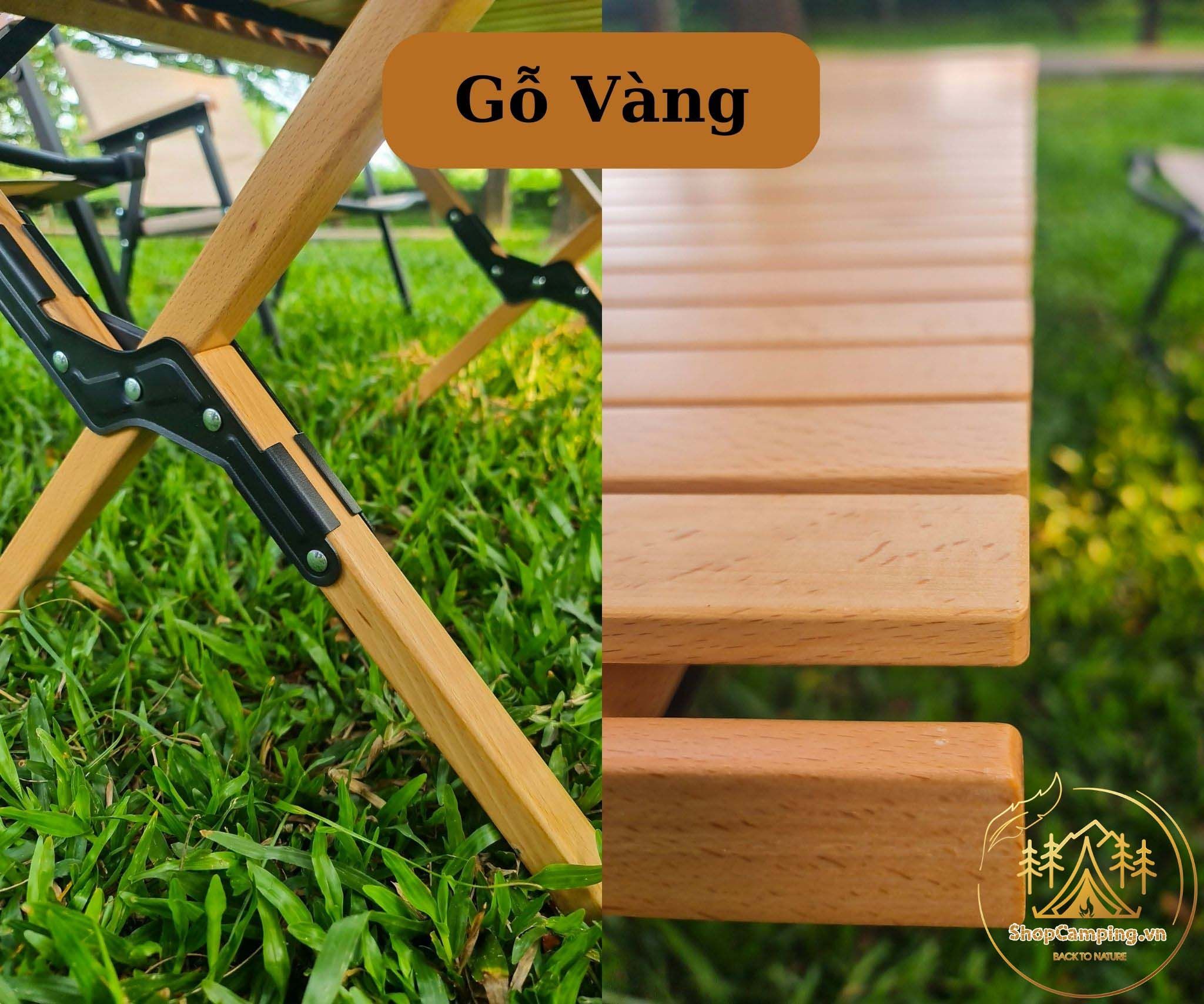 Bàn gỗ Beech gấp gọn cắm trại dã ngoại, gỗ Beech chất lượng cao