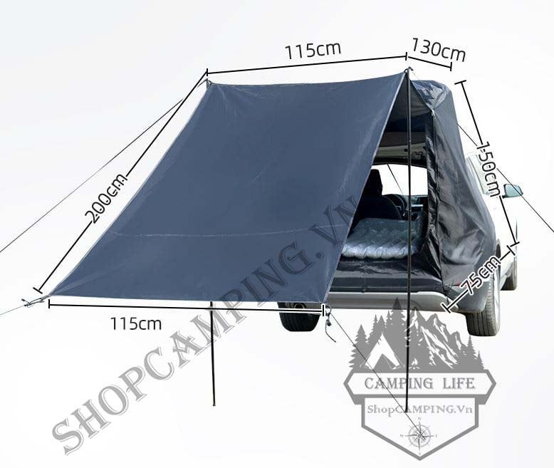 Lều gắn cốp xe hơi, lều che nắng gắn đuôi xe dành cho cắm trại dã ngoại