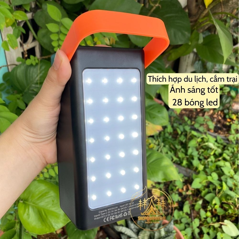 Sạc dự phòng 90000mAh siêu nhanh 66w, màn hình led đèn pin siêu sáng