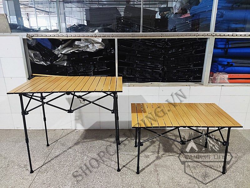Bàn xếp dã ngoại, cắm trại mặt vân đá cẩm thạch, chịu lực lên đến 120kg