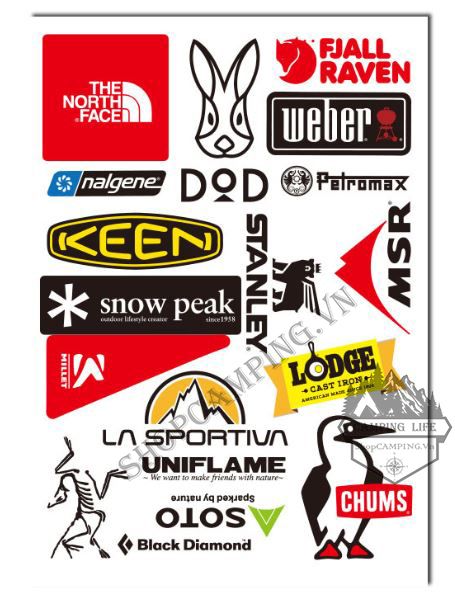 Sticker Logo hãng Camping, hình dán trang trí phượt du lịch