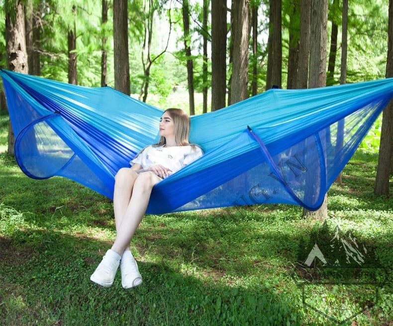 Võng mùng 2.5*1.2m chống côn trùng, muỗi, Có vòng thép căng màng
