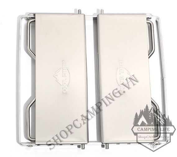 Kiềng bếp gấp gọn inox 304 dày nấu nướng, khung bếp chắn gió điều chỉnh độ cao dã ngoại cắm trại