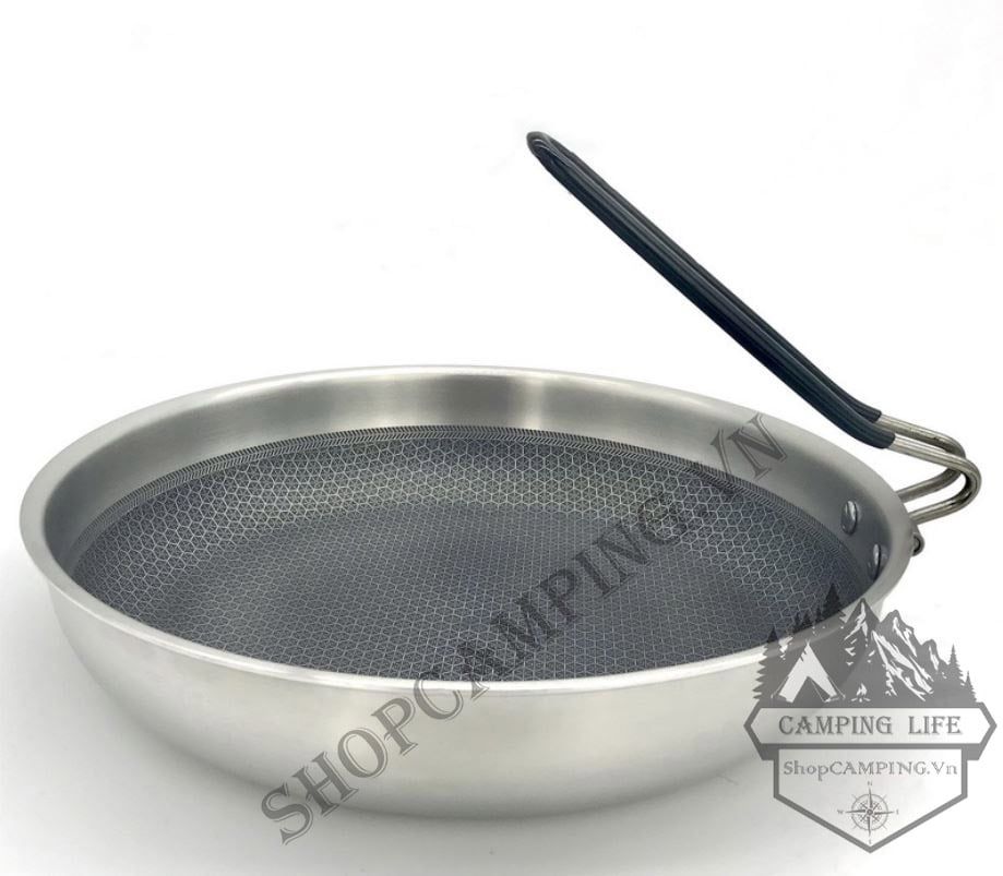 Chảo Inox chống dính quai gấp gọn tiện dụng