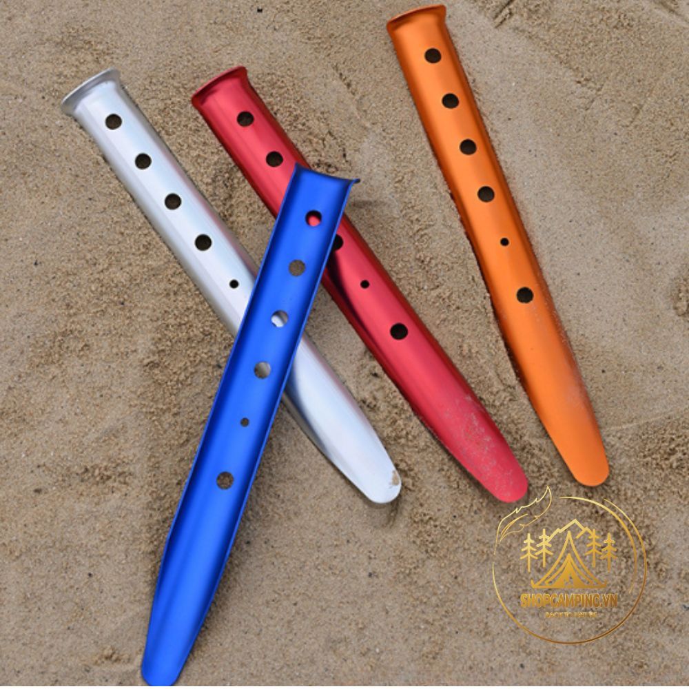 Cọc lều hợp kim nhôm chuyên dùng cắm cát, đất mềm 31cm, cọc gim lều cắm trại dã ngoại