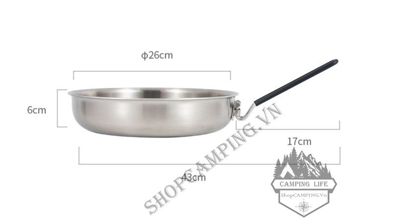 Chảo Inox chống dính quai gấp gọn tiện dụng
